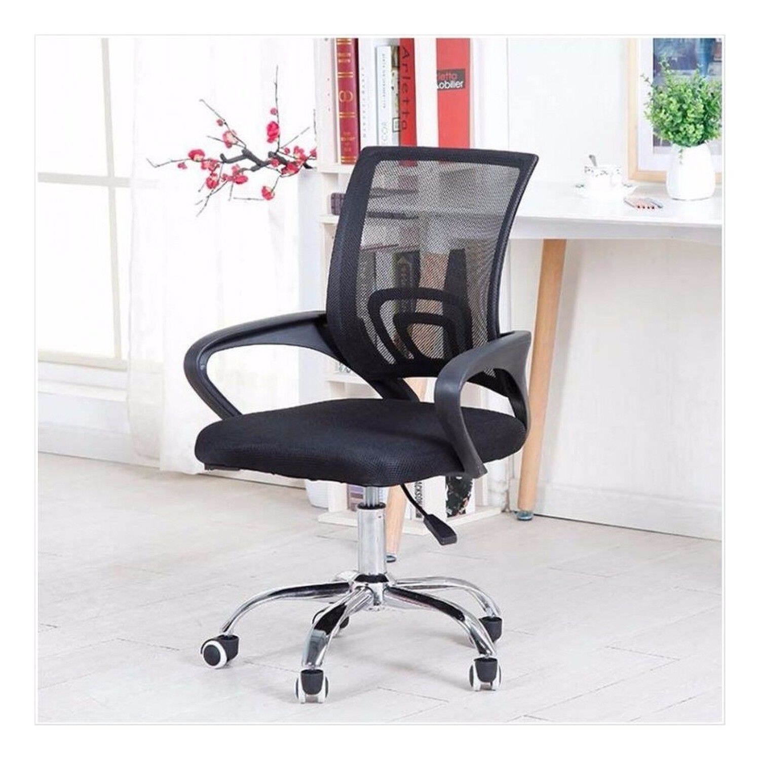 Silla Escritorio Ergon&oacute;mica Negra Malla Dise&ntilde;o Moderno image number 1.0