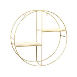 Estante Flotante Circular 2 Niveles Metal Madera Decorativo