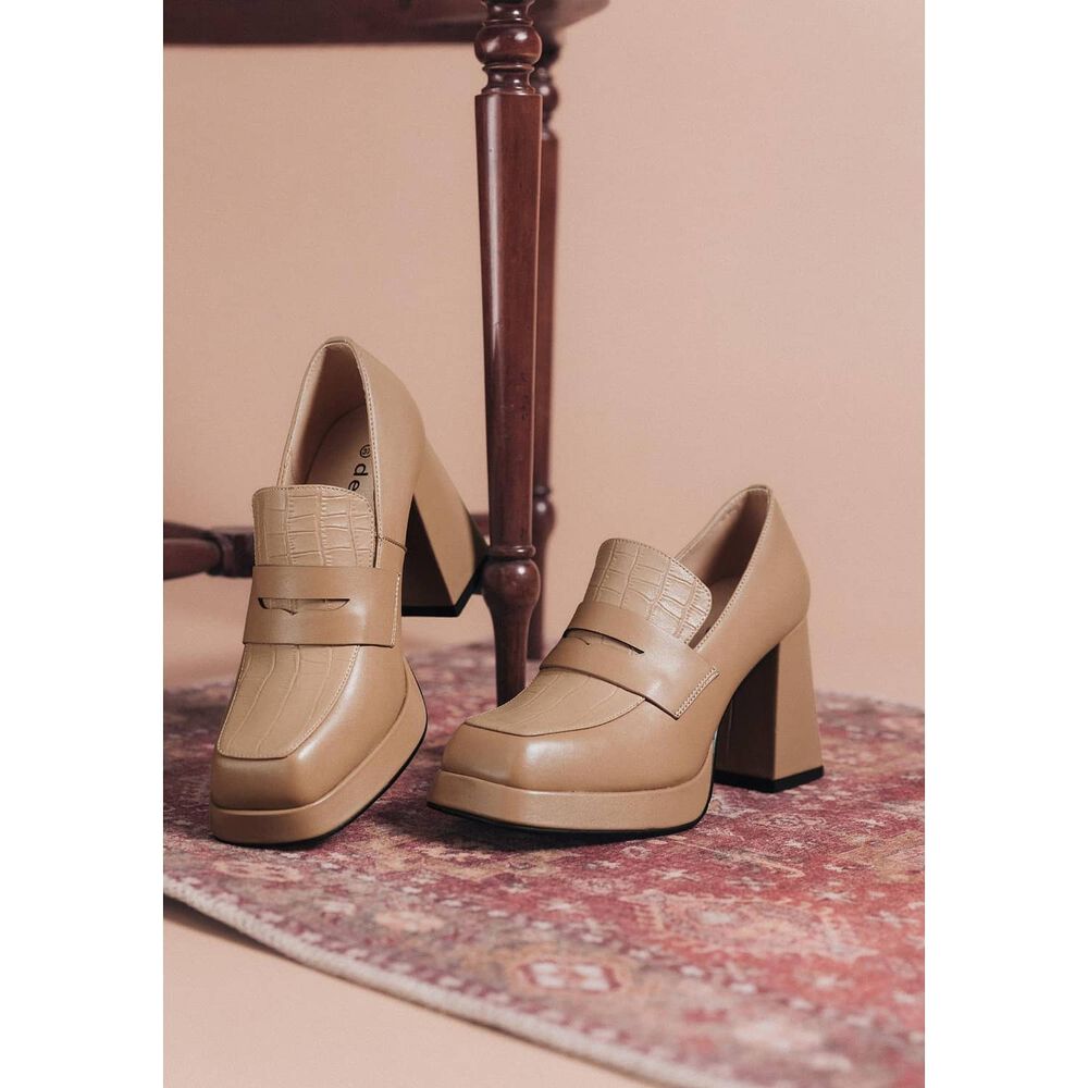 Zapato Cuero Zanila Beige image number 0.0