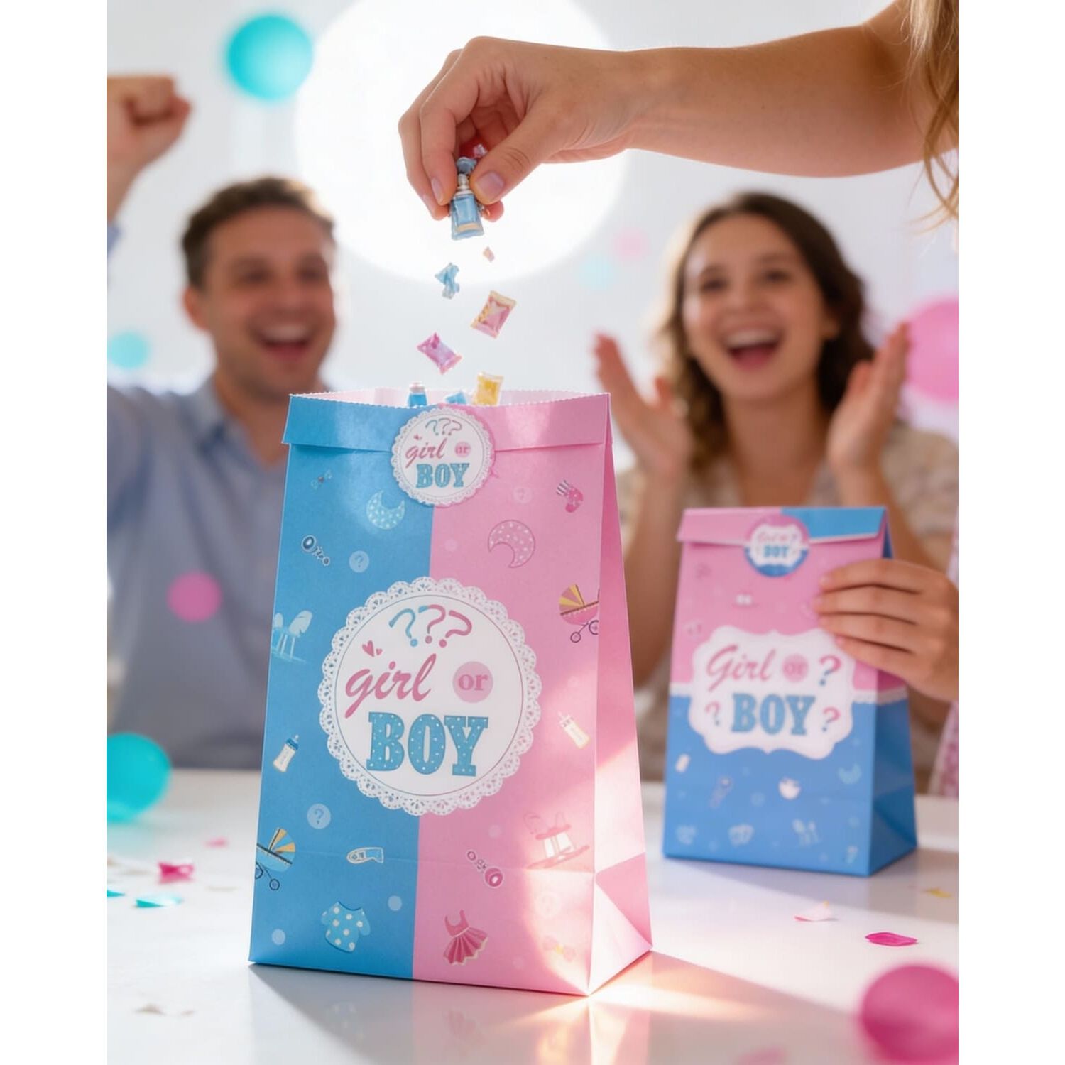 12 Bolsa De Revelacion De Genero Baby Shower Cotillon image number 3.0