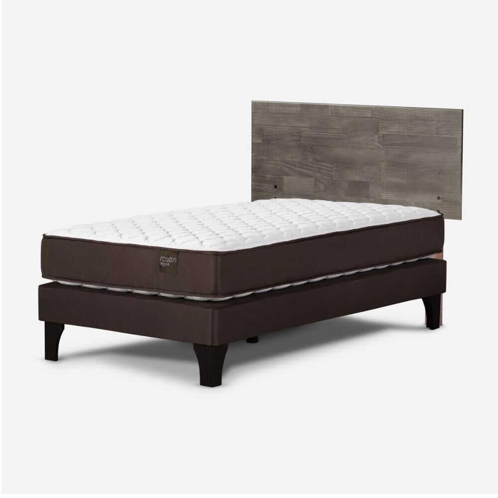 Cama Europea Rosen Ergo T / 1 Plaza / Base Normal + Respaldo Tabor Grafito image number 2.0