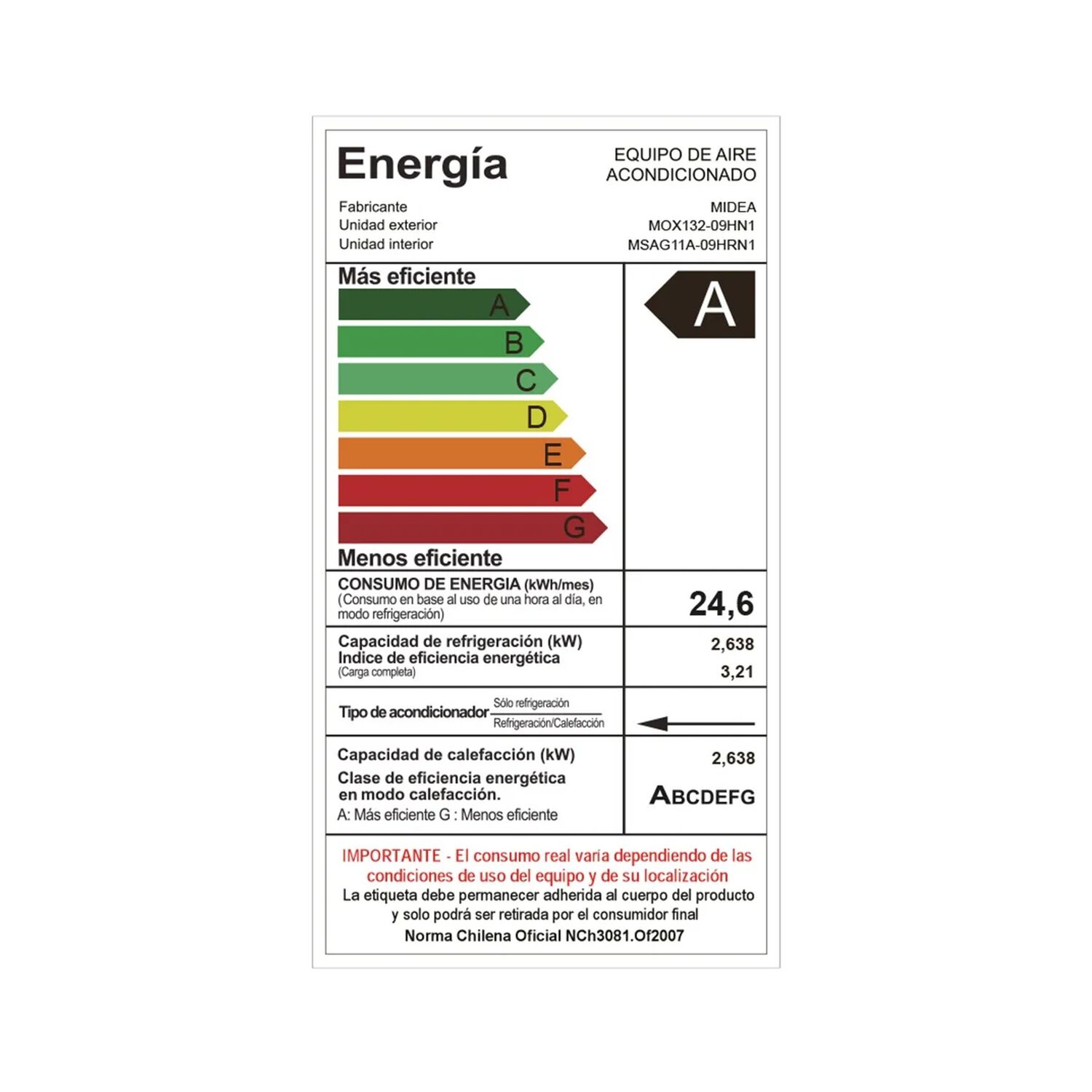 Aire Acondicionado Split 9000btu Inverter Midea Xtra image number 3.0
