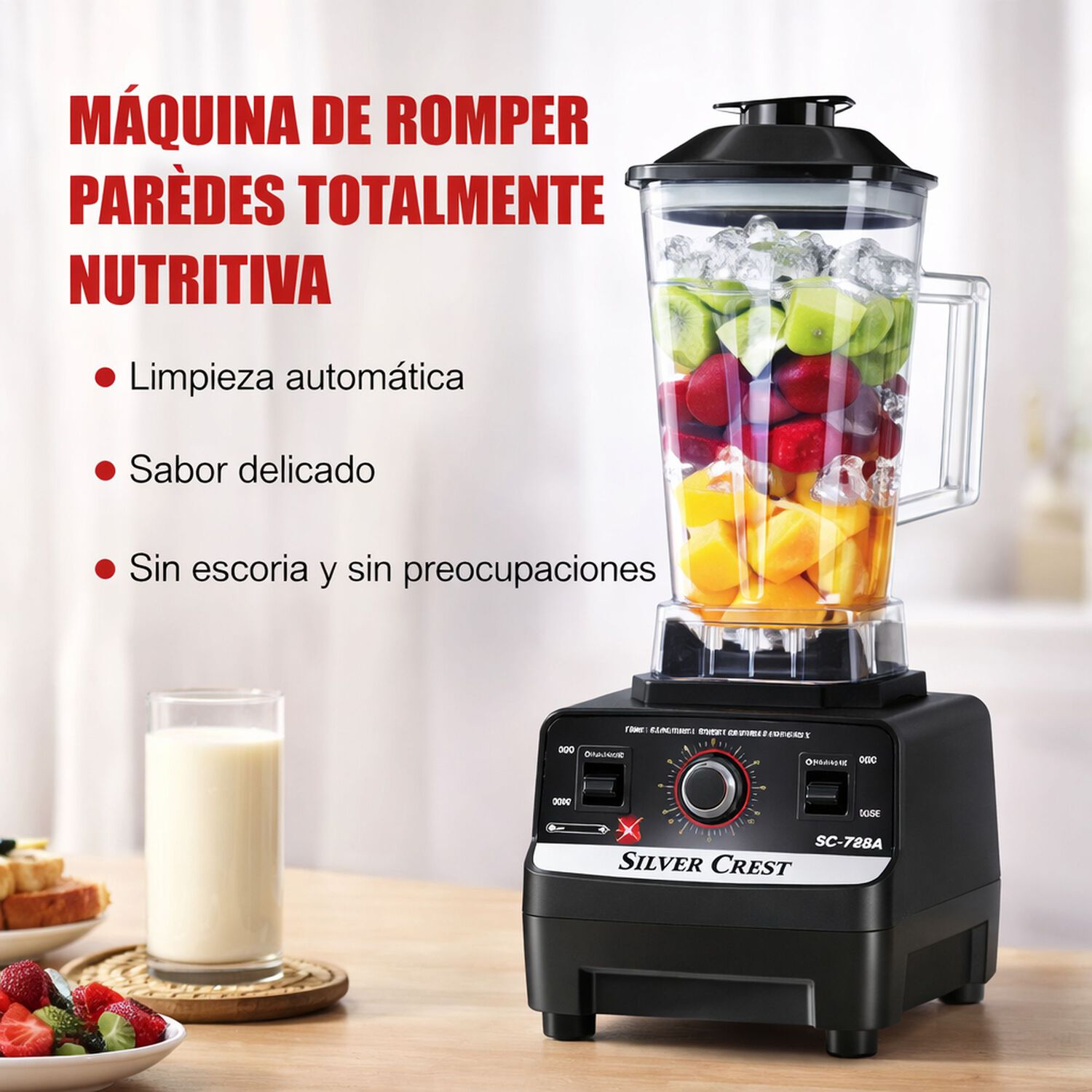 Licuadora Profesional Con Vaso Abs 110/220v Silver Crest image number 3.0
