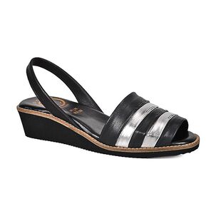 Sandalia Cuero Charmiane Negro Plata