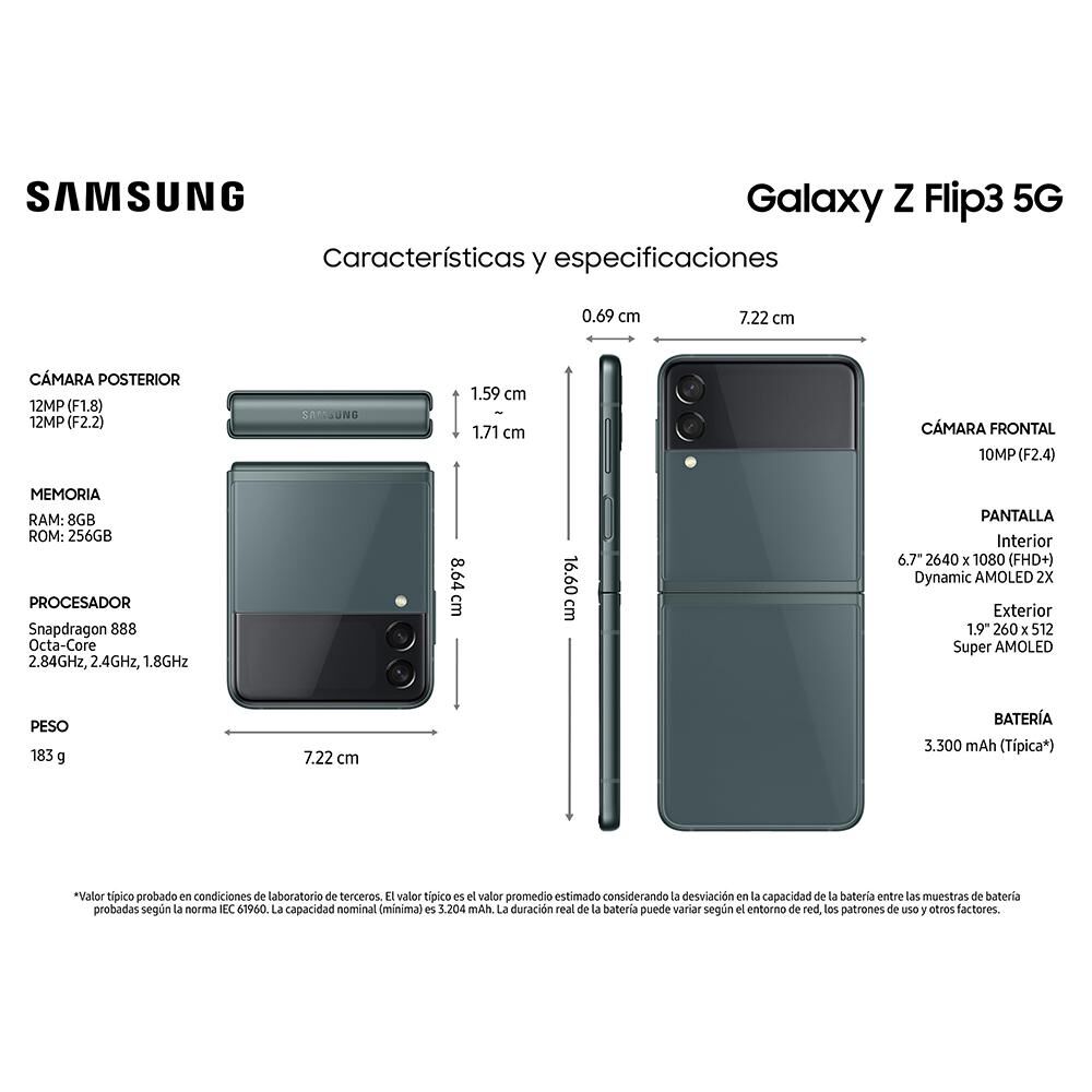 Smartphone Samsung Galaxy Z Flip3 / 5G / 256 GB / Liberado image number 1.0