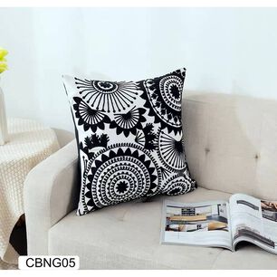 Set De 2 Cojines Bordados Negros - Mandala