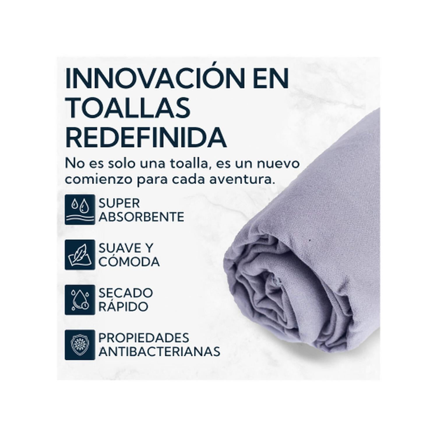 Pack 2 Toallas Microfibra Suede Gris image number 4.0