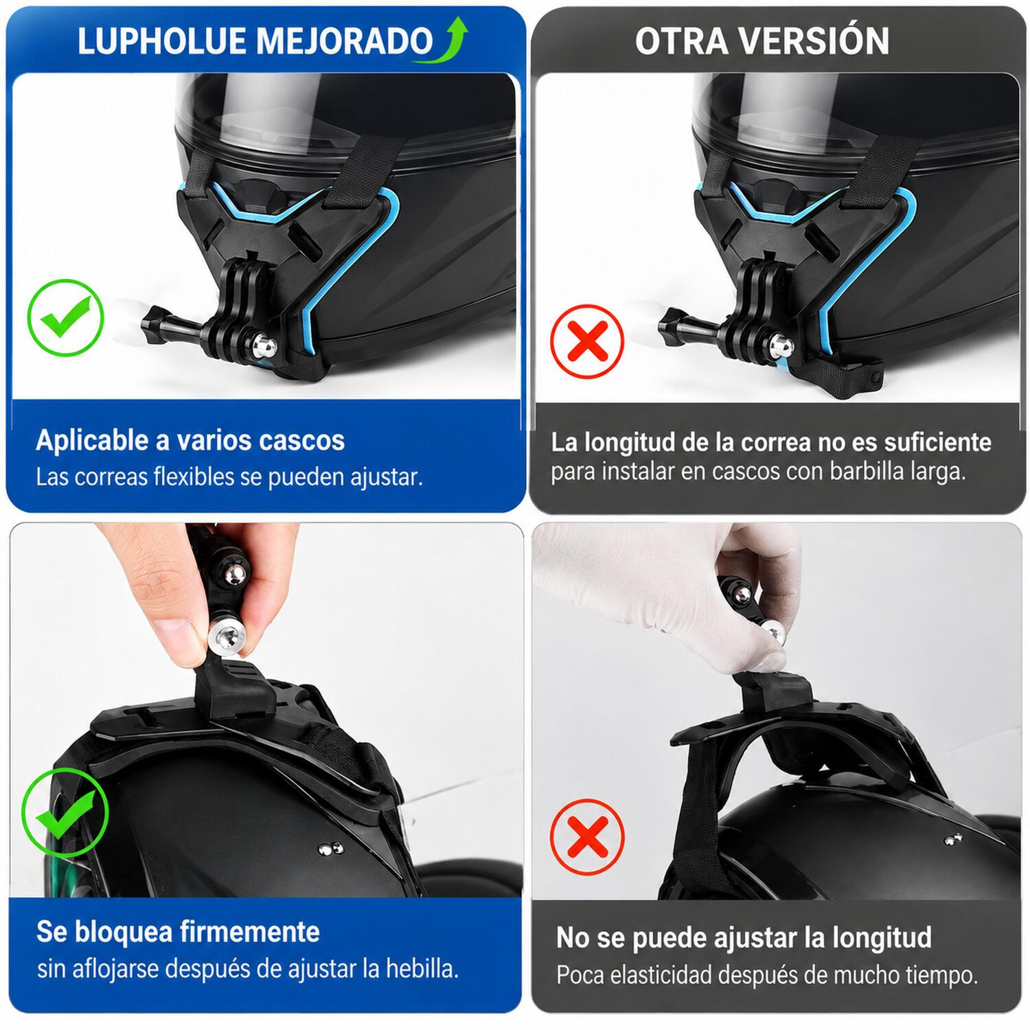 Soporte Barbilla Para Casco Gopro C&aacute;mara Deportiva Negro image number 6.0