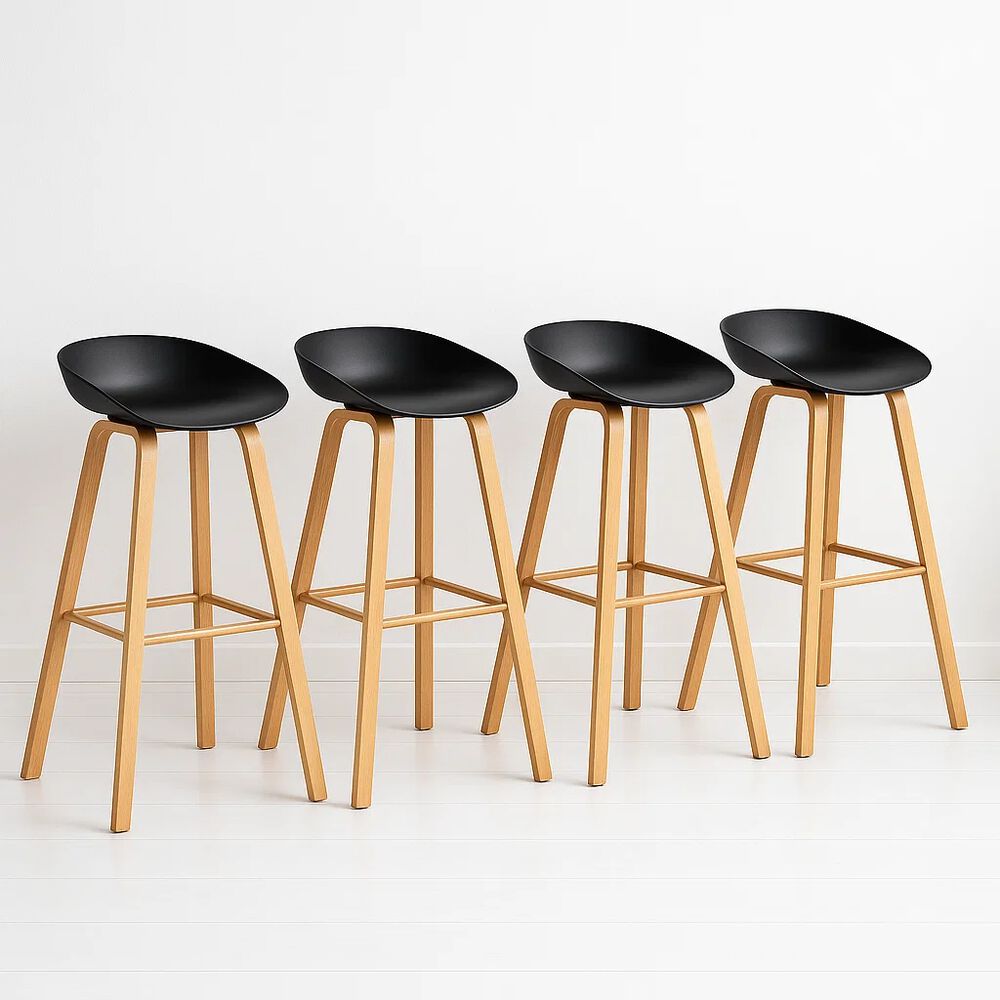 Pack De 4 Taburetes Nordic - Negro image number 0.0