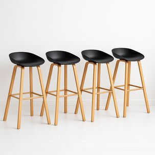 Pack De 4 Taburetes Nordic - Negro