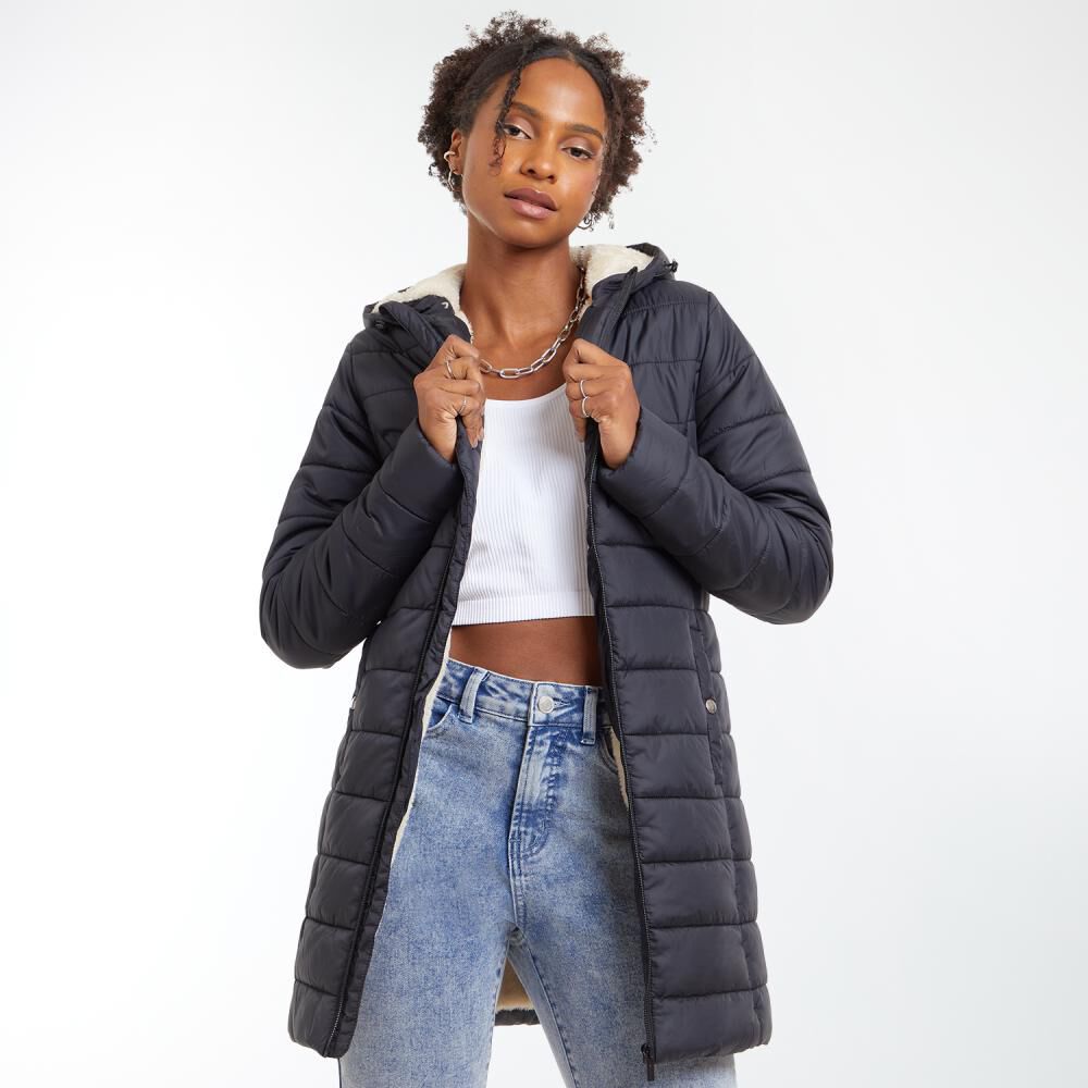 Parka Larga Interior Pelos Cuello Alto Con Capucha Mujer Rolly Go image number 0.0