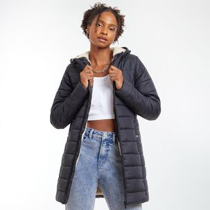 Parka Larga Interior Pelos Cuello Alto Con Capucha Mujer Rolly Go