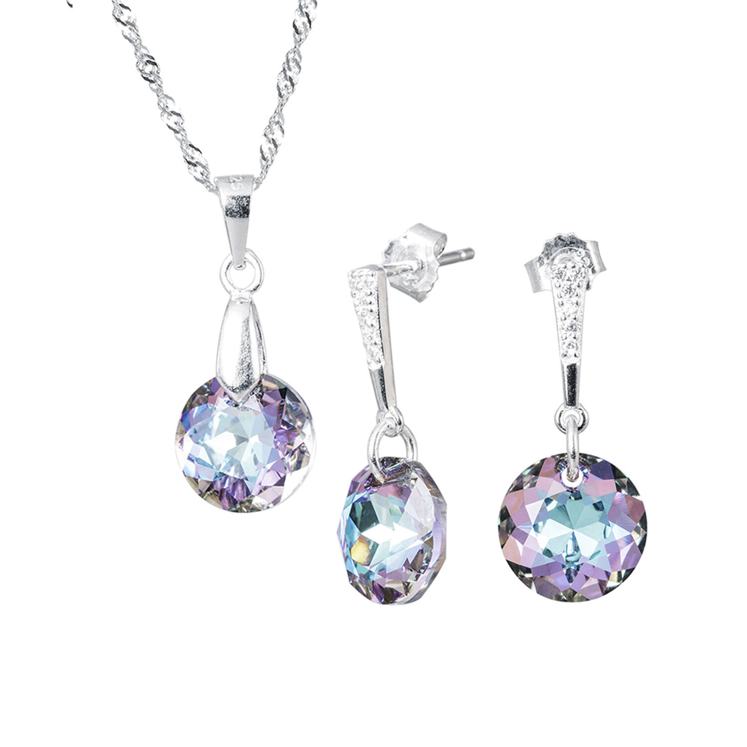 Conjunto Gracia Con Cristal Genuino Vitral Light- Joyas Montero image number 0.0