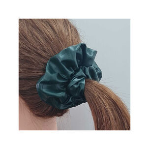 Coleta Para Cabello Mediana Ecocuero Verde Oscuro