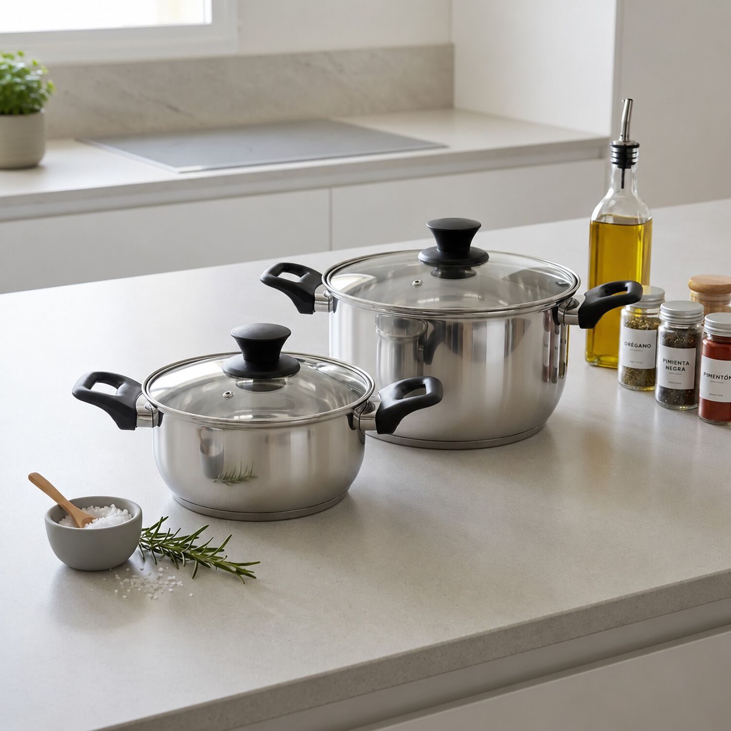Bateria De Cocina Con Accesorios 7 Piezas Modelo Bali Marca Marmicoc Color Cromo image number 2.0