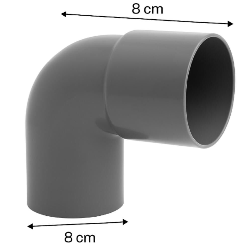 Codo Pvc Gris Sanitario 40 Mm X 90 Grados Pvc image number 2.0