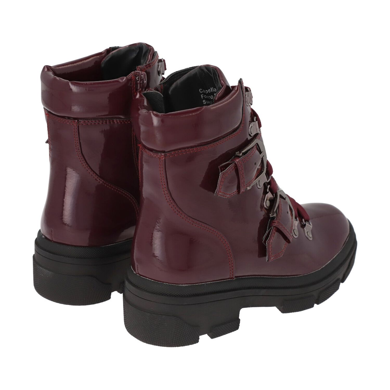 Botin Mujer Burdeo Plataforma London Police image number 4.0