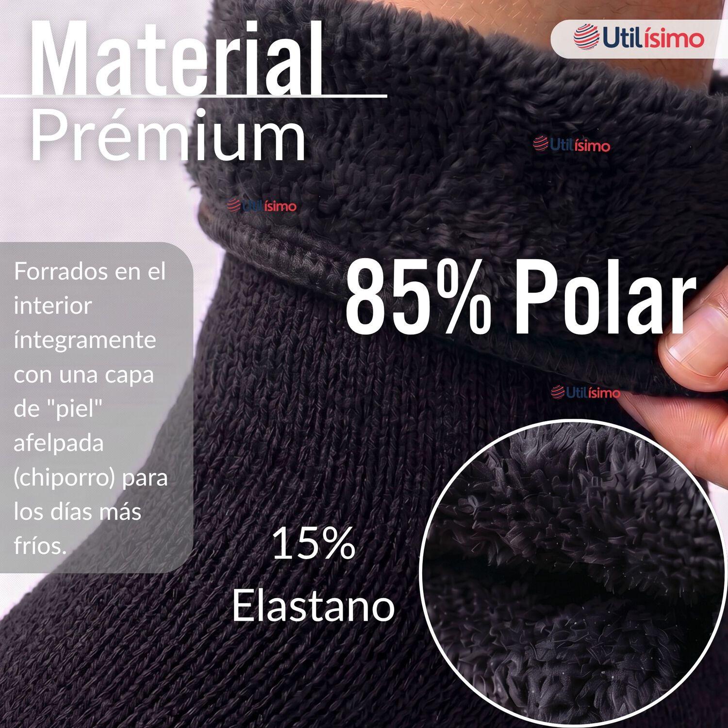 Calcet&iacute;n Chiporro Mujer Ultra T&eacute;rmico Negro Invierno Polar 1 Par image number 4.0