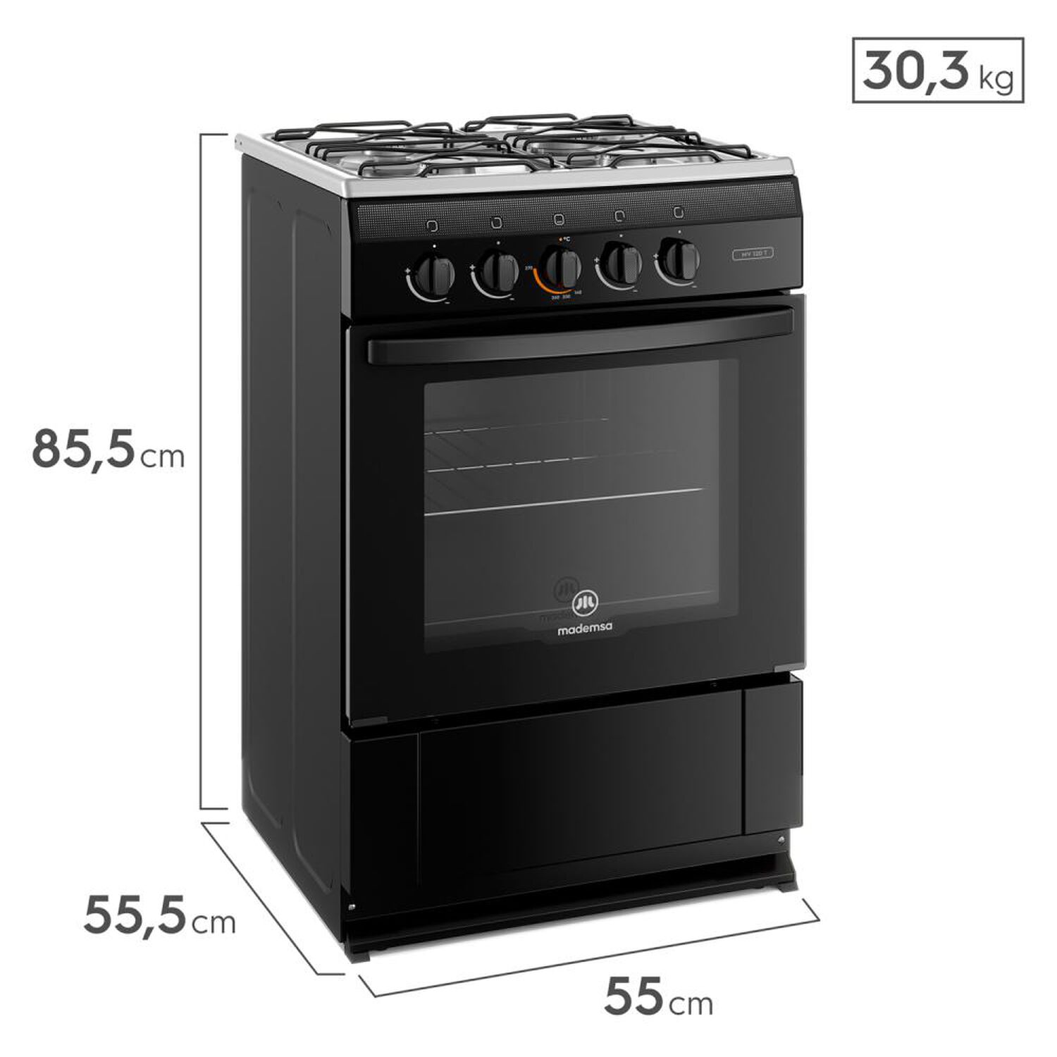 Cocina A Gas Mademsa MV 120 T / 4 Quemadores image number 6.0
