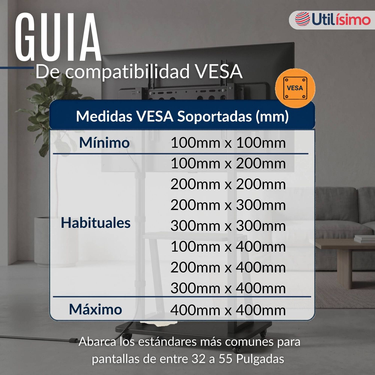 Soporte Base Tv M&oacute;vil Con Ruedas 32 A 55 Pulgadas 55kg Soporte Port&aacute;til 324042 43 49 50 55 image number 4.0