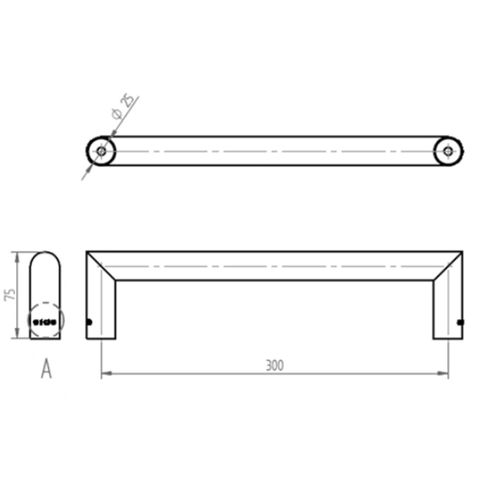 Tirador Odis Tipo 9480 25x300mm - Plata image number 2.0