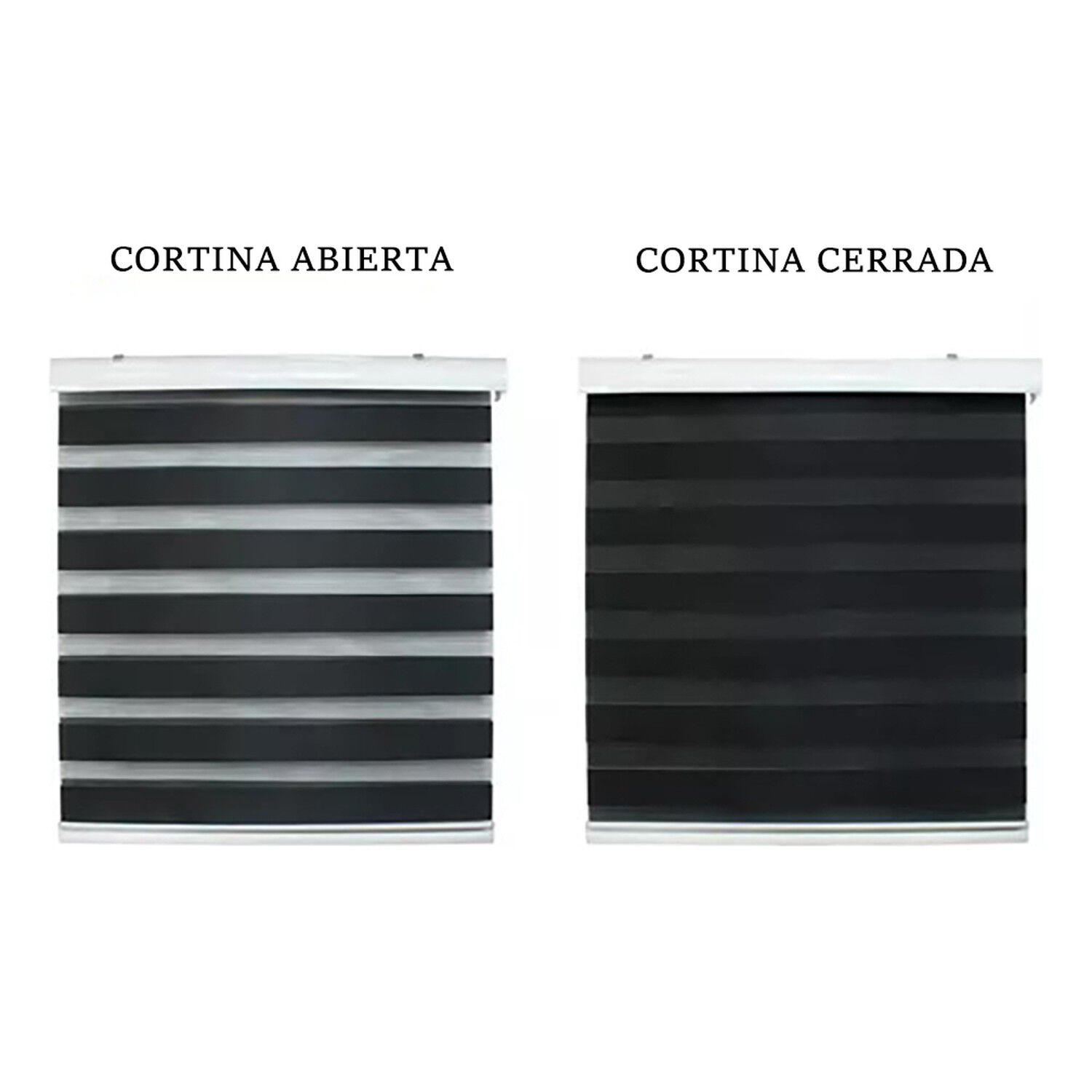 Cortina Roller Duo Zebra 100x180cm Negro Doble Enrollable image number 4.0