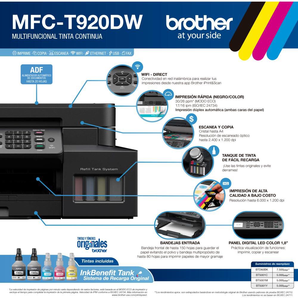 Impresora Multifuncional Brother MFCT920DW