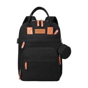 Mochila Maternal Con Monidero Y Colgador Lubabycas Negra