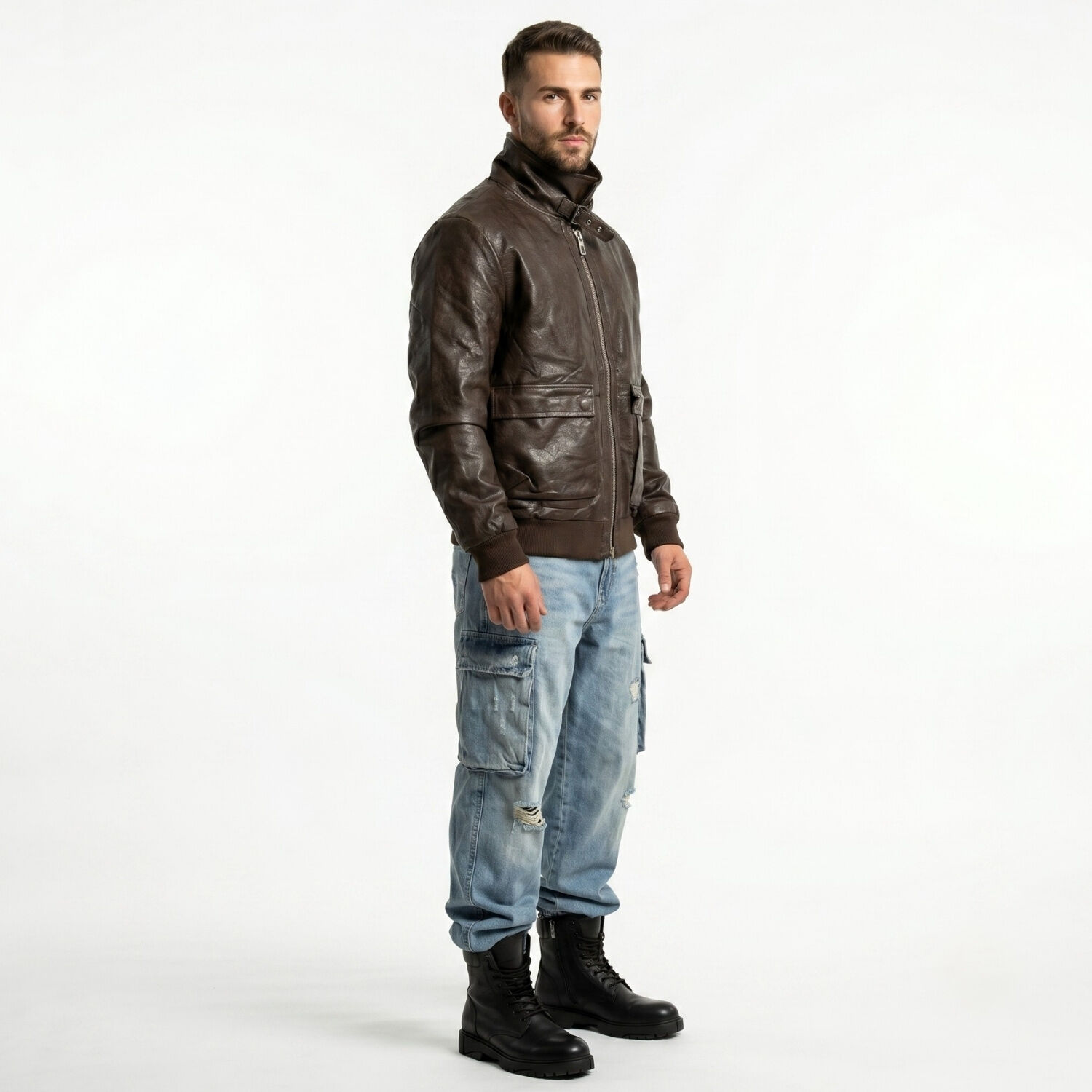 Chaqueta Ecocuero Premiun Hombre Liam image number 1.0