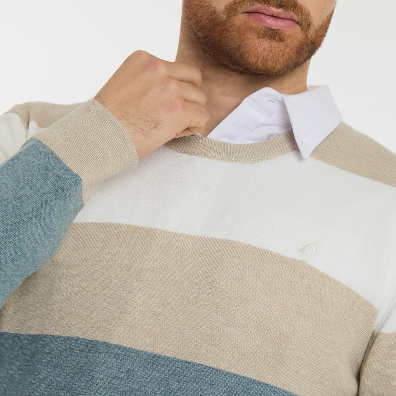 Sweater Rayas Regular Manga Larga Cuello Redondo Hombre Herald image number 4.0