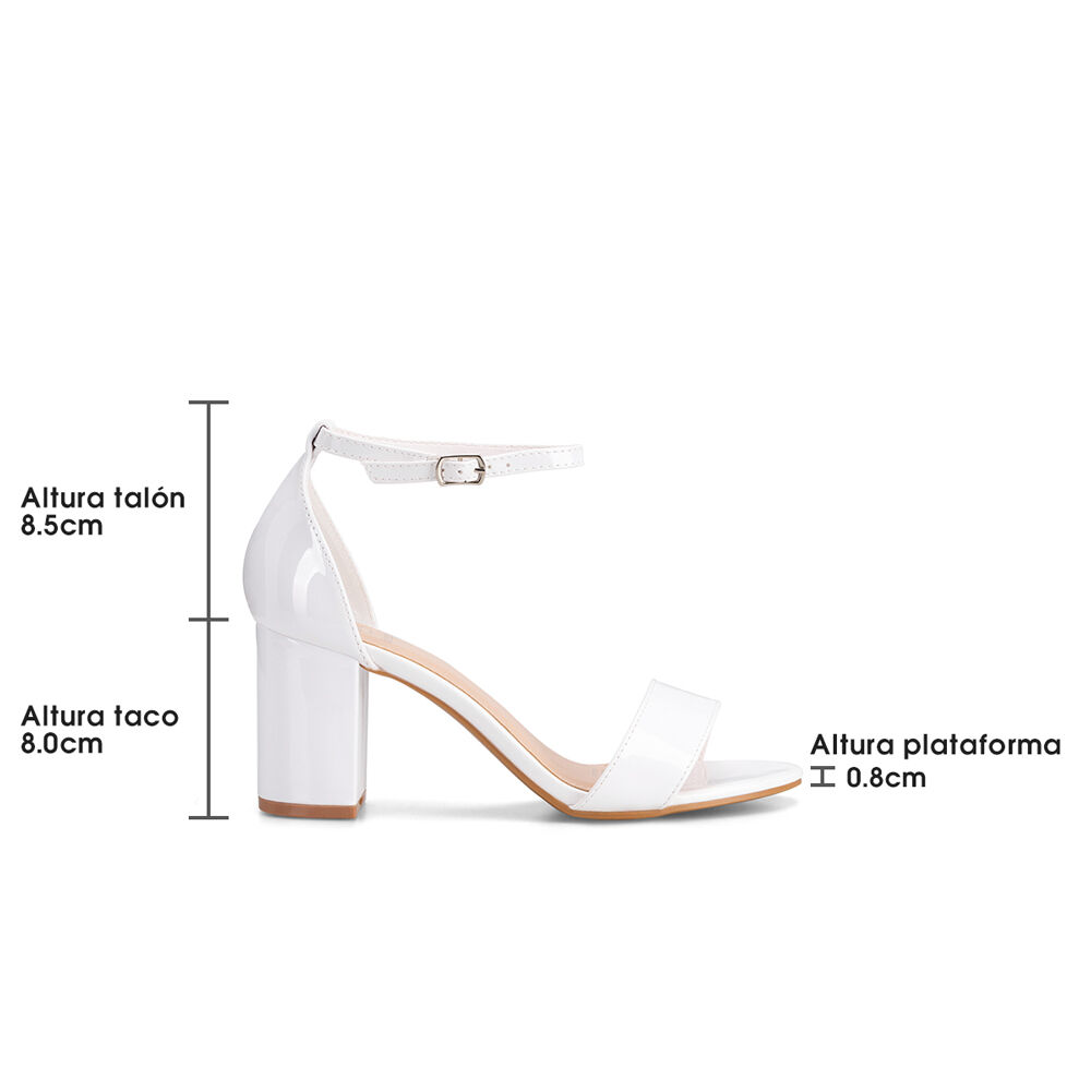Sandalia Casual Taco Alto Blanca Mujer Weide Gh80 image number 4.0
