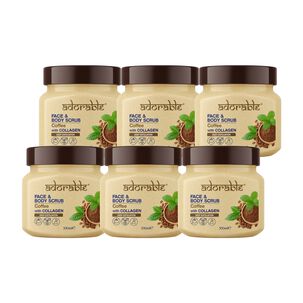 Pack Adorable 6 Exfoliantes Café & Colágeno 300 Ml Pack Adorable 6 Exfoliantes Café & Colágeno 300 Ml