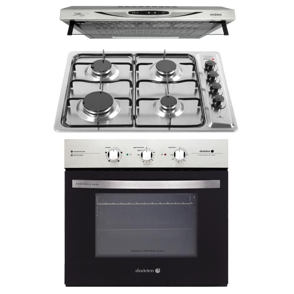 Kit Cocina Sindelen Campana Ca-610ein / Encimera Ceg-4600in / Horno He-7200in  4 Quemadores en Oferta | Hites.com