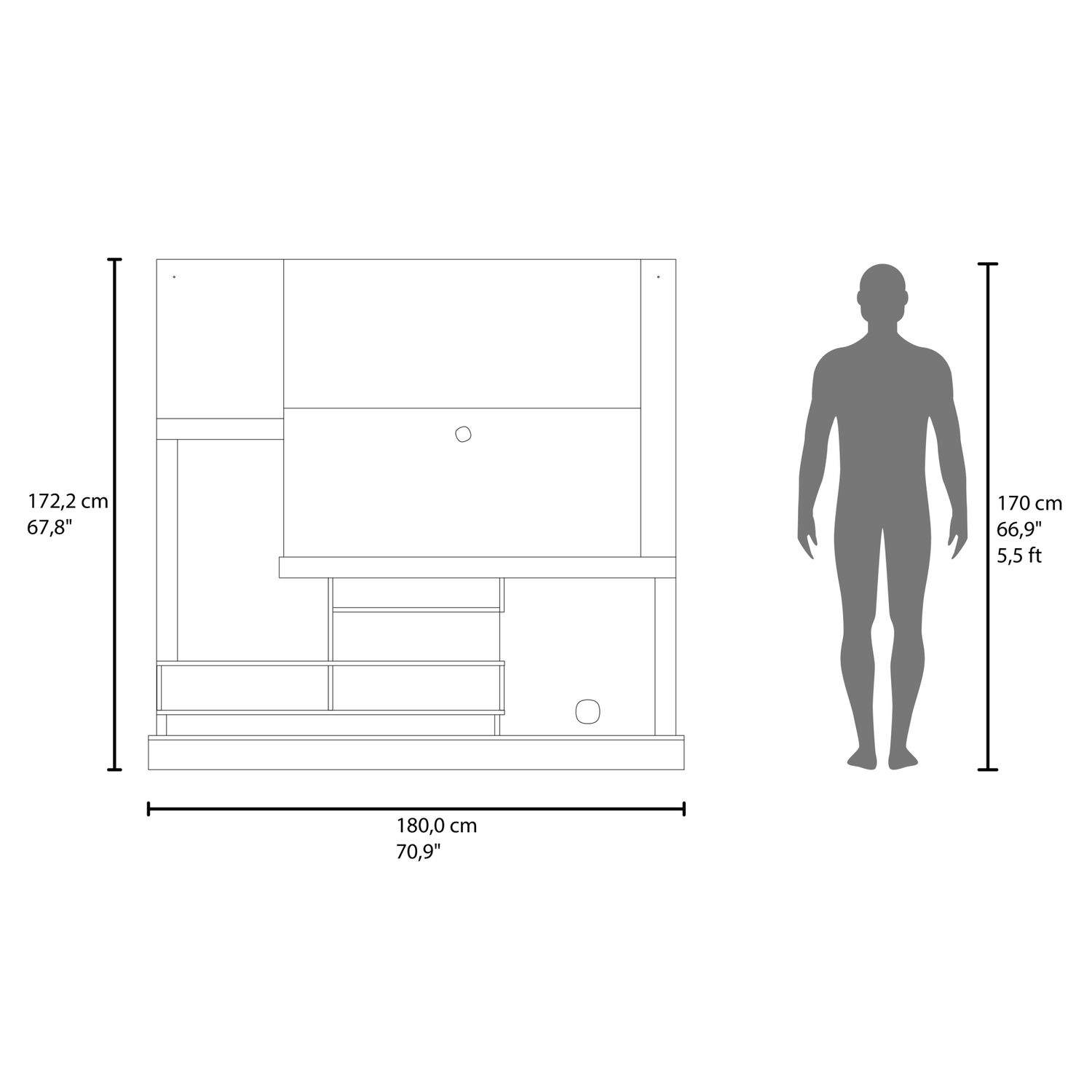 Estante Tv 55" 1 Puerta 180x172,2x41,5 Cm image number 7.0