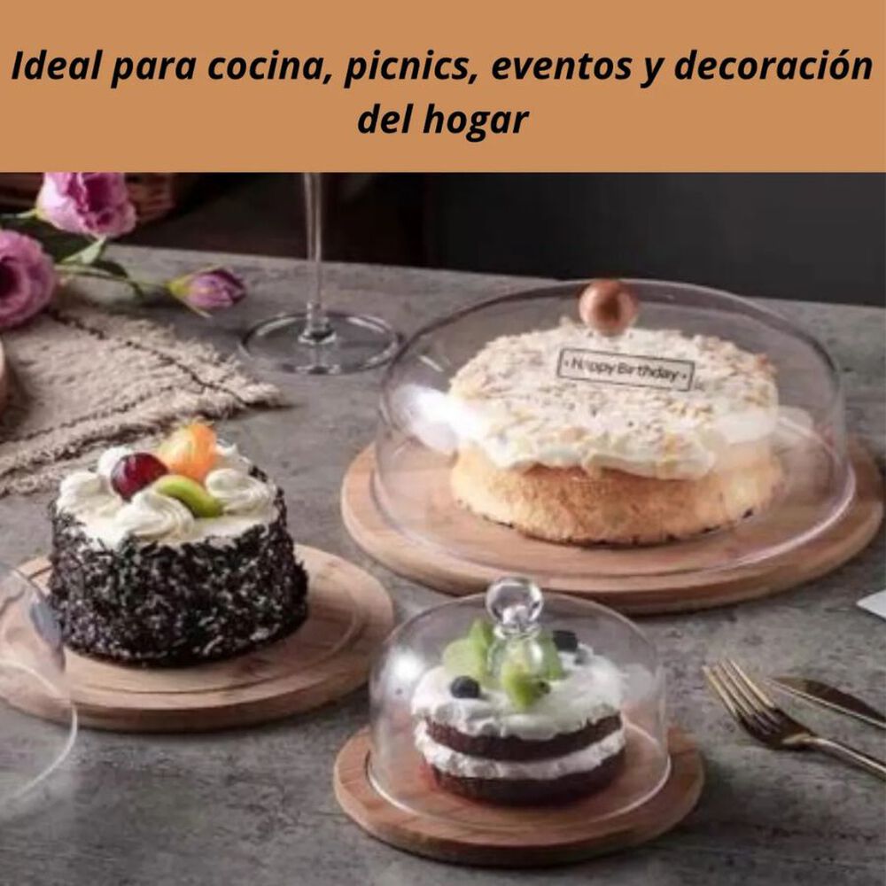 Bandeja De Bamb&uacute; Con Tapa Cubre Alimentos Eco Redondo 31x31cm image number 3.0