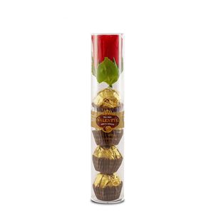 Pack De 4 Tubos De Bombones De Chocolate Valentte Con Flor