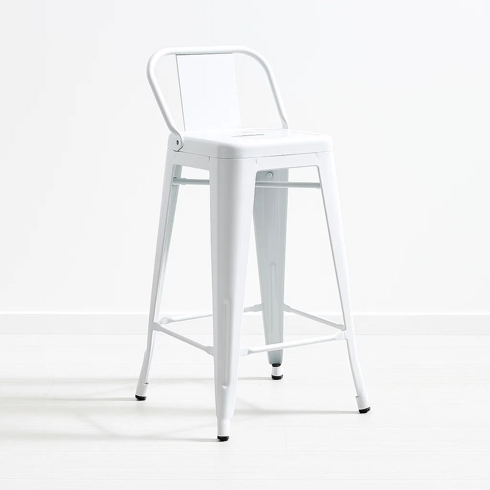 Taburete Tolix Acero Con Respaldo - Blanco image number 0.0