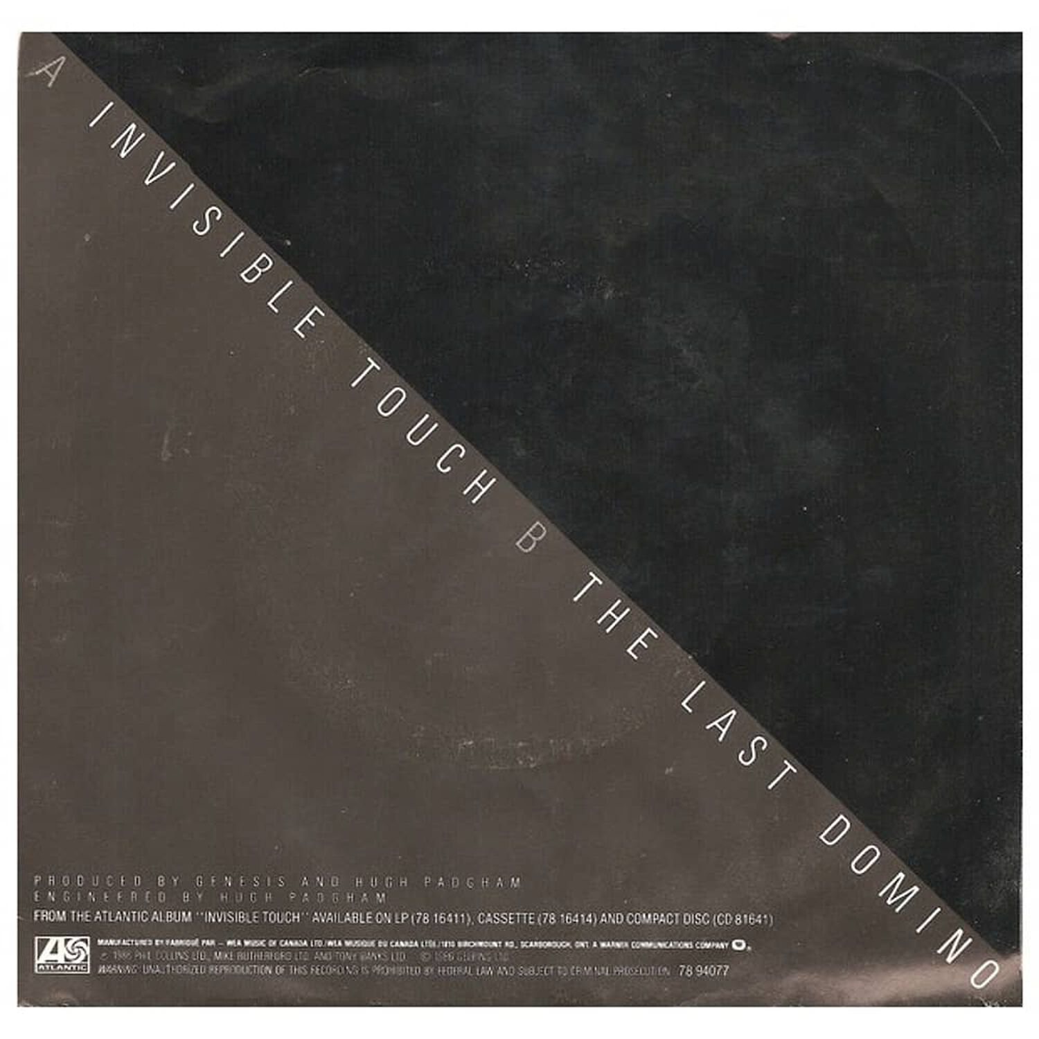 Genesis - Invisible Touch | 7" Single Usado image number 1.0