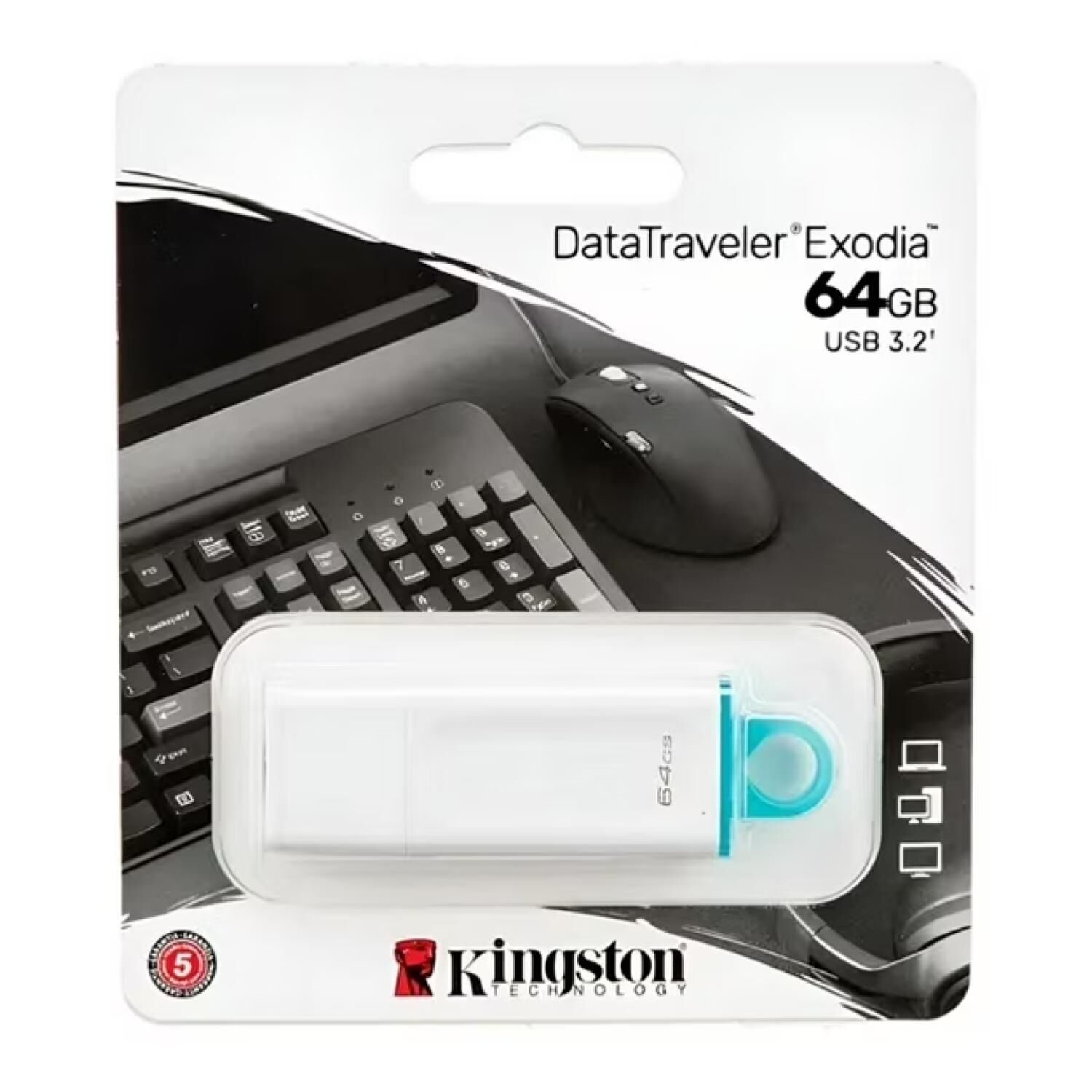 Pendrive Usb 3.2 64gb Datatraveler Blanco Exodia image number 1.0
