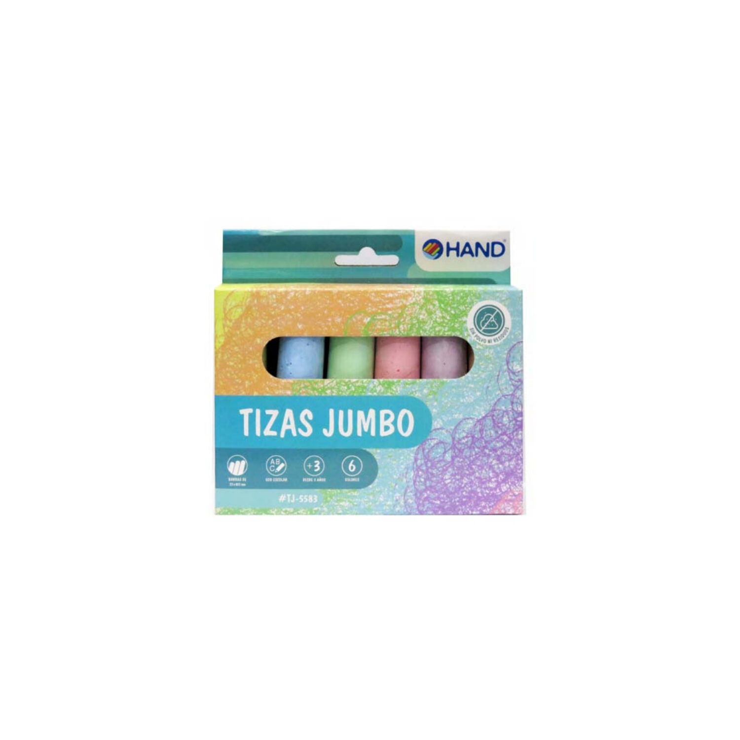 Tizas Pizarra Jumbo 6 Unidades Con 6 Colores - Ps image number 0.0