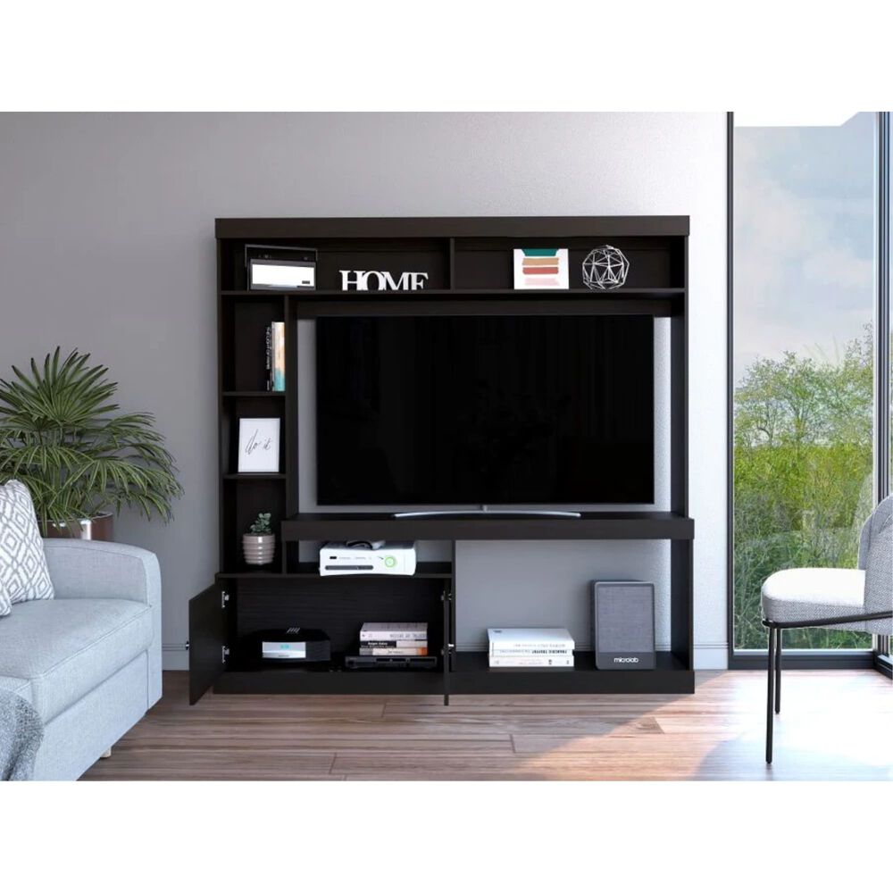 Estante Tv 55" Con 2 Puertas 7 Repisas Fm-003n - Negro image number 5.0