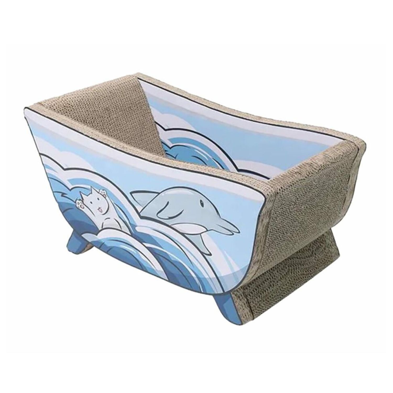 Tabla Rascadora Para Gatos Forma Ba&ntilde;era Burbujas Oceano image number 0.0
