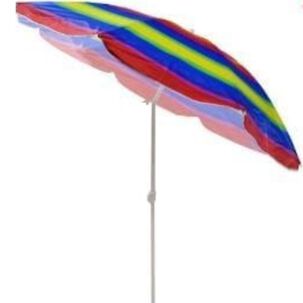 Sombrilla Reclinable 2.20 Mts Diametro Playa Camping Diseño Rayas Colores Variados