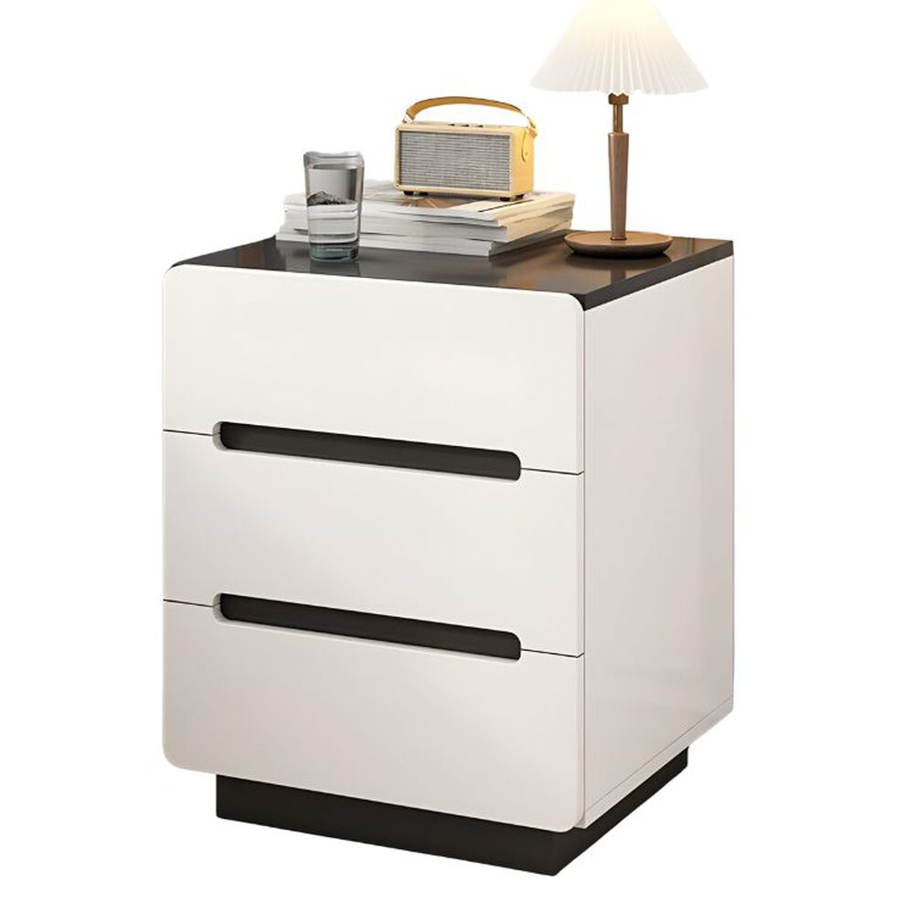 Velador 3 Cajones 40x41x59 Dormitorio Sala De Estar Blanco image number 0.0