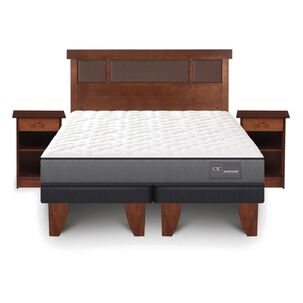 Cama Europea Cic Anatomic / 2 Plazas / Base Dividida + Set De Maderas