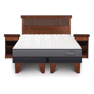 Cama Europea Cic Anatomic / 2 Plazas / Base Dividida + Set De Maderas