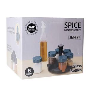 Set 6 Especieros Con Base Giratoria 360