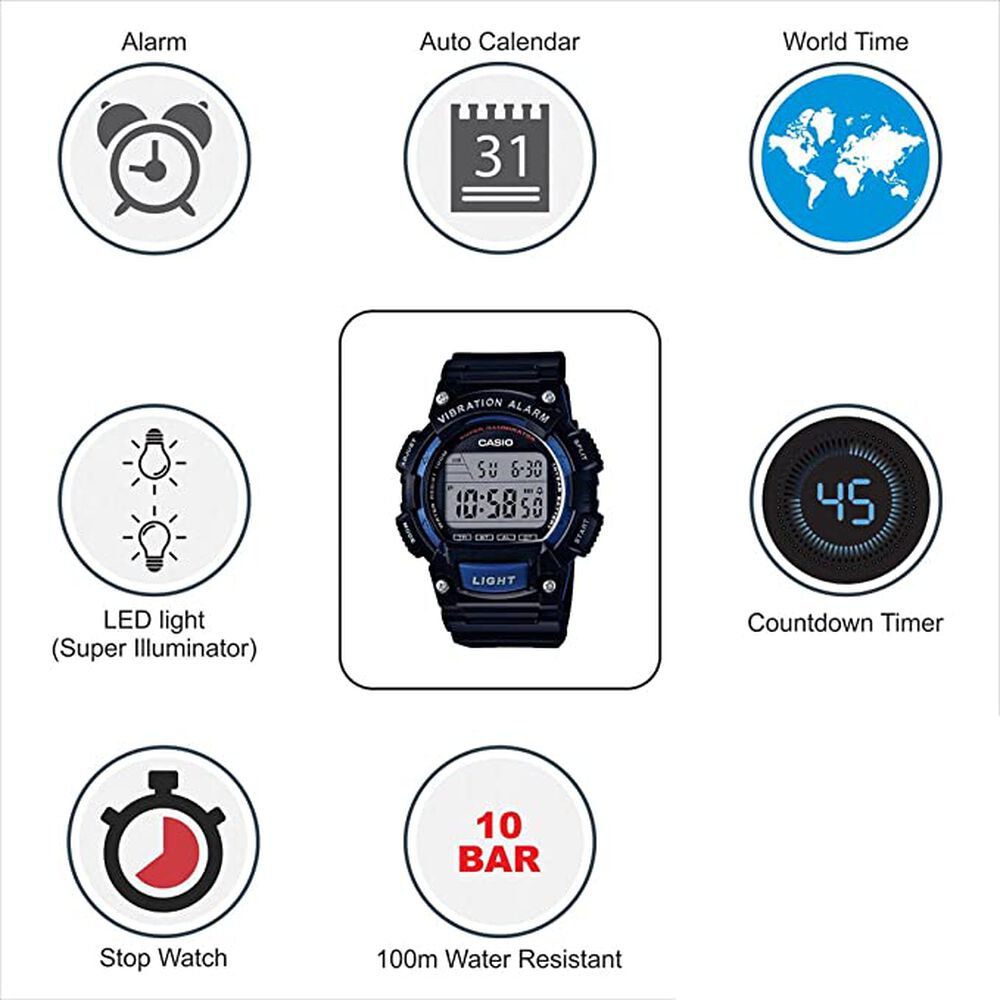 Reloj Casio Hombre W-736h-2avdf image number 5.0