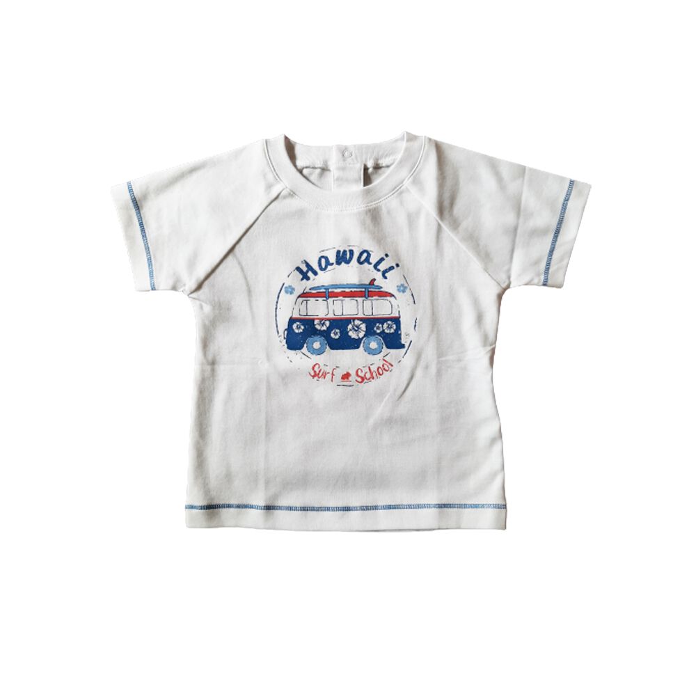 Camiseta Babycottons Hawaii Boy Blanco Azul  image number 0.0