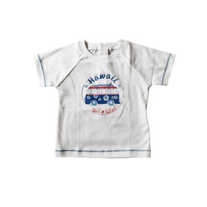 Camiseta Babycottons Hawaii Boy Blanco Azul 